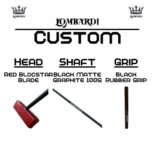 Lombardi Golf Custom Red Blocstar Blade Golf Putter - GOLF LEAGUE