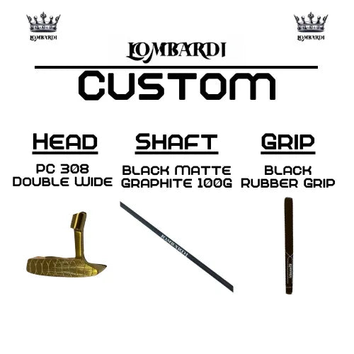 Lombardi Golf Custom Gold PC-308 Double Wide Blade-Golf Putter - GOLF LEAGUE