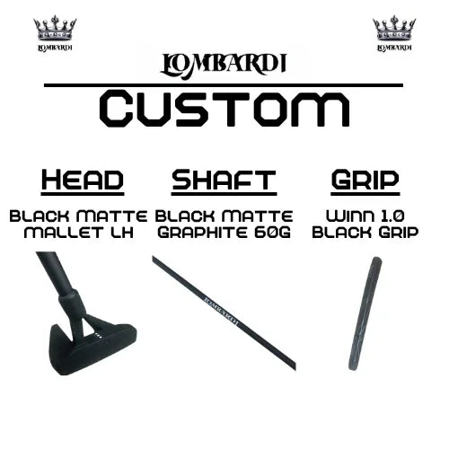 Lombardi Golf Custom Black Matte Left Hand Mallet Golf Putter - GOLF LEAGUE