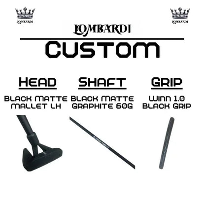 Lombardi Golf Custom Black Matte Left Hand Mallet Golf Putter - GOLF LEAGUE
