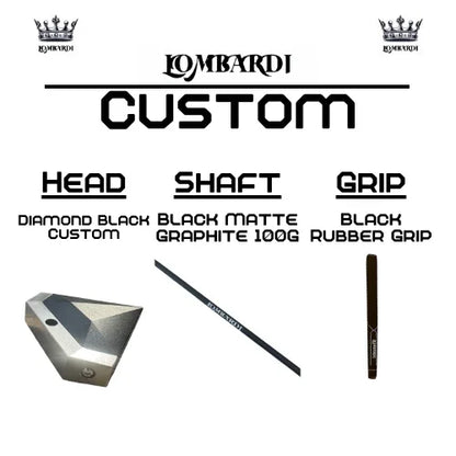 Lombardi Golf Custom Black Diamond Mallet Golf Putter - GOLF LEAGUE