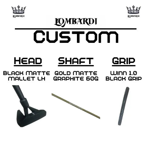 Lombardi Golf Custom Black Matte Left Hand Mallet Golf Putter - GOLF LEAGUE