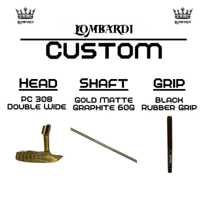 Lombardi Golf Custom Gold PC-308 Double Wide Blade-Golf Putter - GOLF LEAGUE