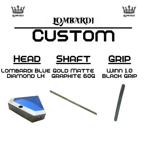Lombardi Golf Custom Blue Diamond Left Hand Mallet Golf Putter - GOLF LEAGUE