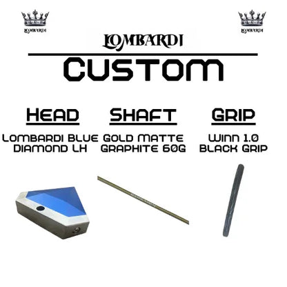 Lombardi Golf Custom Blue Diamond Left Hand Mallet Golf Putter - GOLF LEAGUE