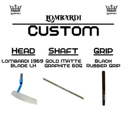 Lombardi Golf Custom Blue 1969 Double Wide Blade Left Hand Golf Putter - GOLF LEAGUE