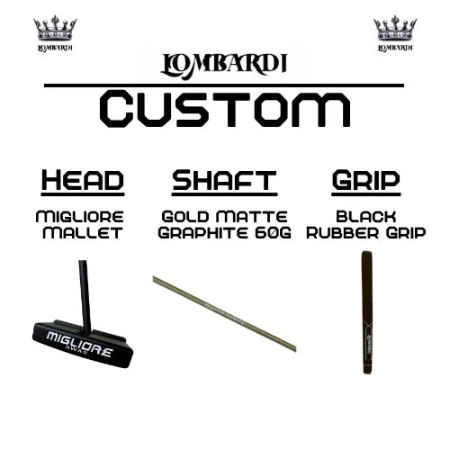 Lombardi Golf Custom Black Migliore Mallet Golf Putter - GOLF LEAGUE