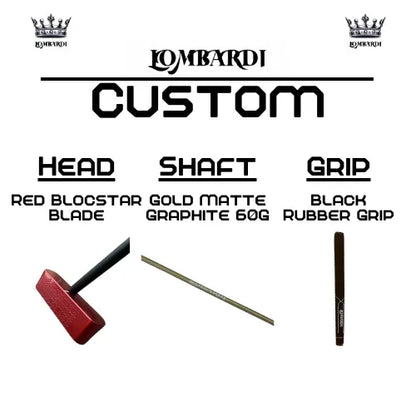 Lombardi Golf Custom Red Blocstar Blade Golf Putter - GOLF LEAGUE