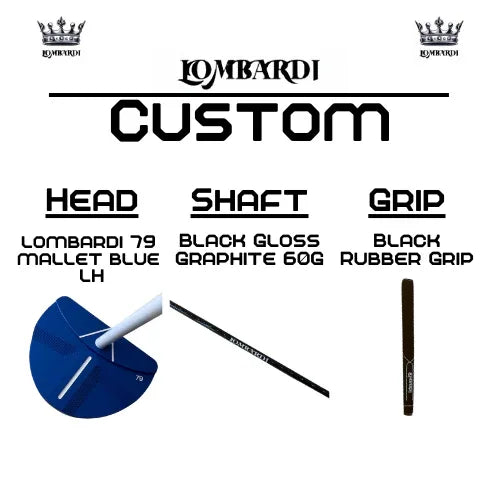 Lombardi Golf Custom Blue 79 Left-Handed Mallet Golf Putter - GOLF LEAGUE