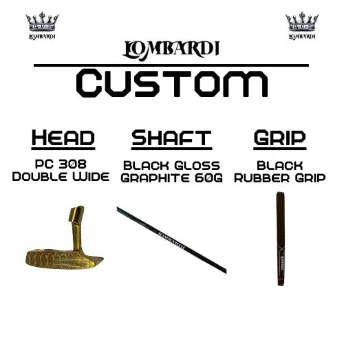 Lombardi Golf Custom Gold PC-308 Double Wide Blade-Golf Putter - GOLF LEAGUE