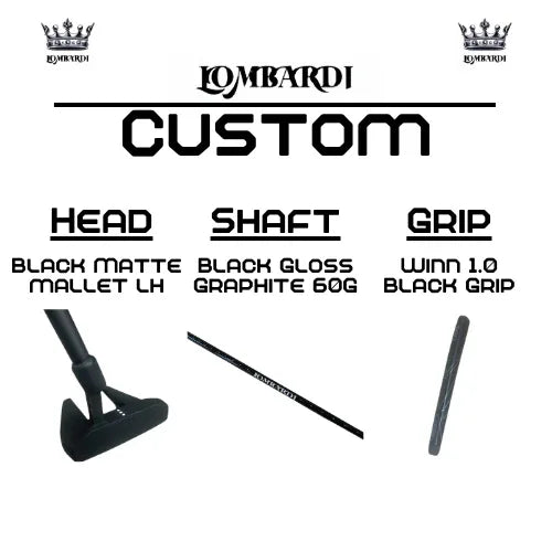 Lombardi Golf Custom Black Matte Left Hand Mallet Golf Putter - GOLF LEAGUE