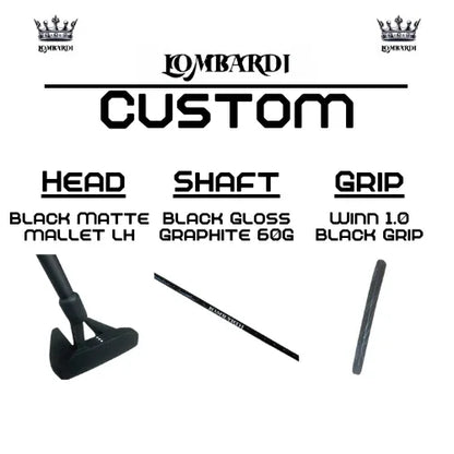 Lombardi Golf Custom Black Matte Left Hand Mallet Golf Putter - GOLF LEAGUE