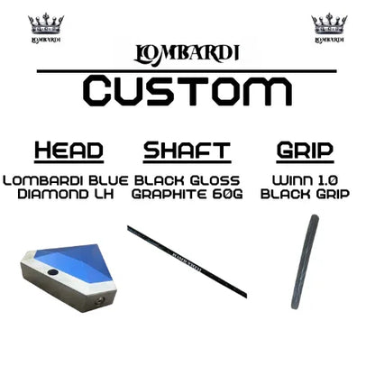 Lombardi Golf Custom Blue Diamond Left Hand Mallet Golf Putter - GOLF LEAGUE