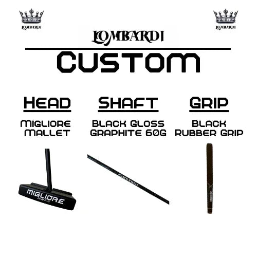 Lombardi Golf Custom Black Migliore Mallet Golf Putter - GOLF LEAGUE