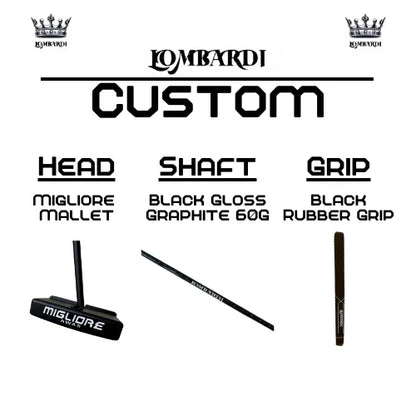 Lombardi Golf Custom Black Migliore Mallet Golf Putter - GOLF LEAGUE