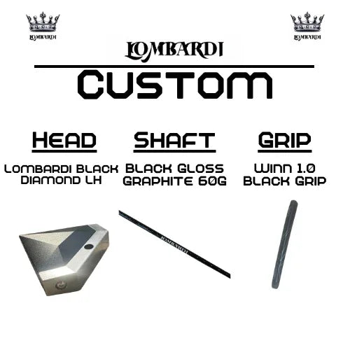 Lombardi Golf Custom Black Diamond Left-Hand Mallet Golf Putter - GOLF LEAGUE