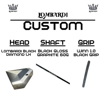 Lombardi Golf Custom Black Diamond Left-Hand Mallet Golf Putter - GOLF LEAGUE