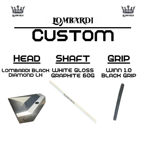 Lombardi Golf Custom Black Diamond Left-Hand Mallet Golf Putter - GOLF LEAGUE