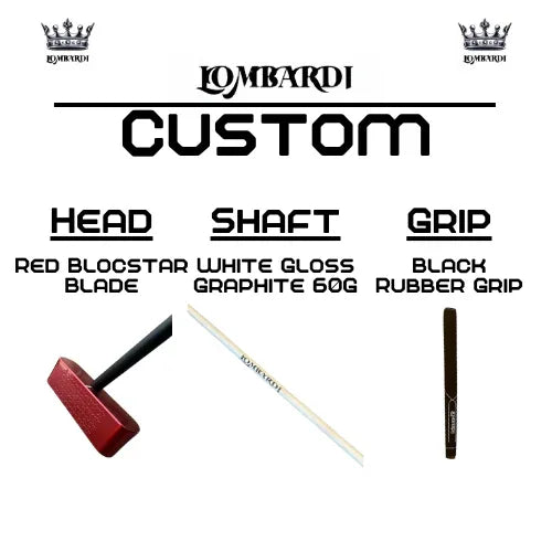 Lombardi Golf Custom Red Blocstar Blade Golf Putter - GOLF LEAGUE