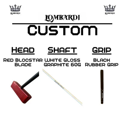 Lombardi Golf Custom Red Blocstar Blade Golf Putter - GOLF LEAGUE