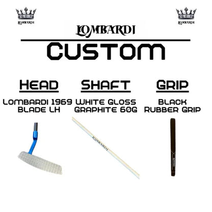 Lombardi Golf Custom Blue 1969 Double Wide Blade Left Hand Golf Putter - GOLF LEAGUE