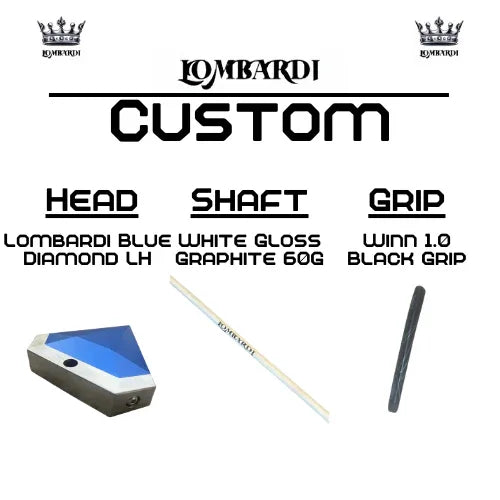 Lombardi Golf Custom Blue Diamond Left Hand Mallet Golf Putter - GOLF LEAGUE