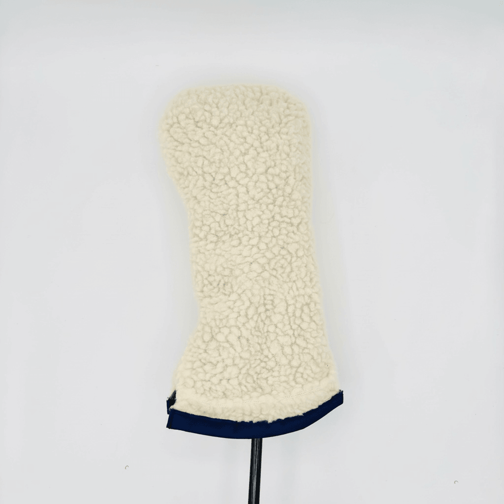 Cream Sherpa Driver Headcover w/ Navy Trim - Just4Golf