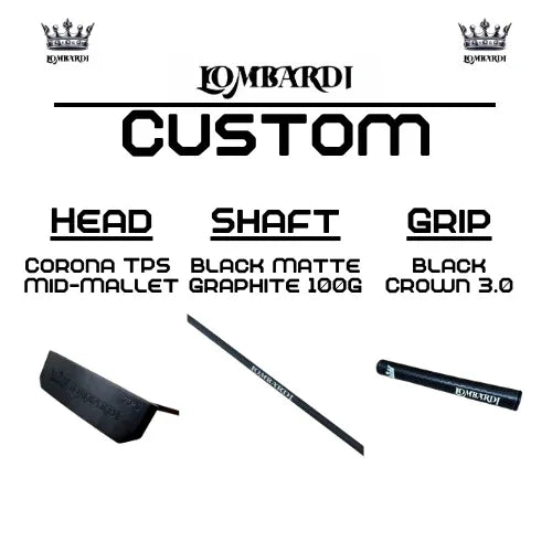 Lombardi Golf Custom Black Corona TPS Mallet Golf Putter - GOLF LEAGUE