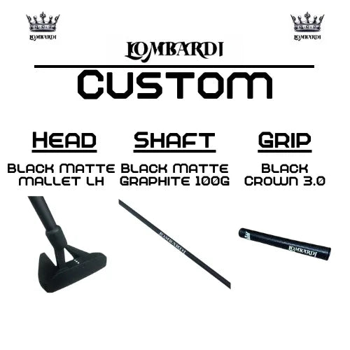 Lombardi Golf Custom Black Matte Left Hand Mallet Golf Putter - GOLF LEAGUE