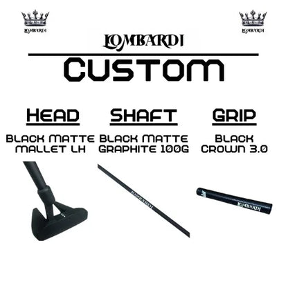 Lombardi Golf Custom Black Matte Left Hand Mallet Golf Putter - GOLF LEAGUE