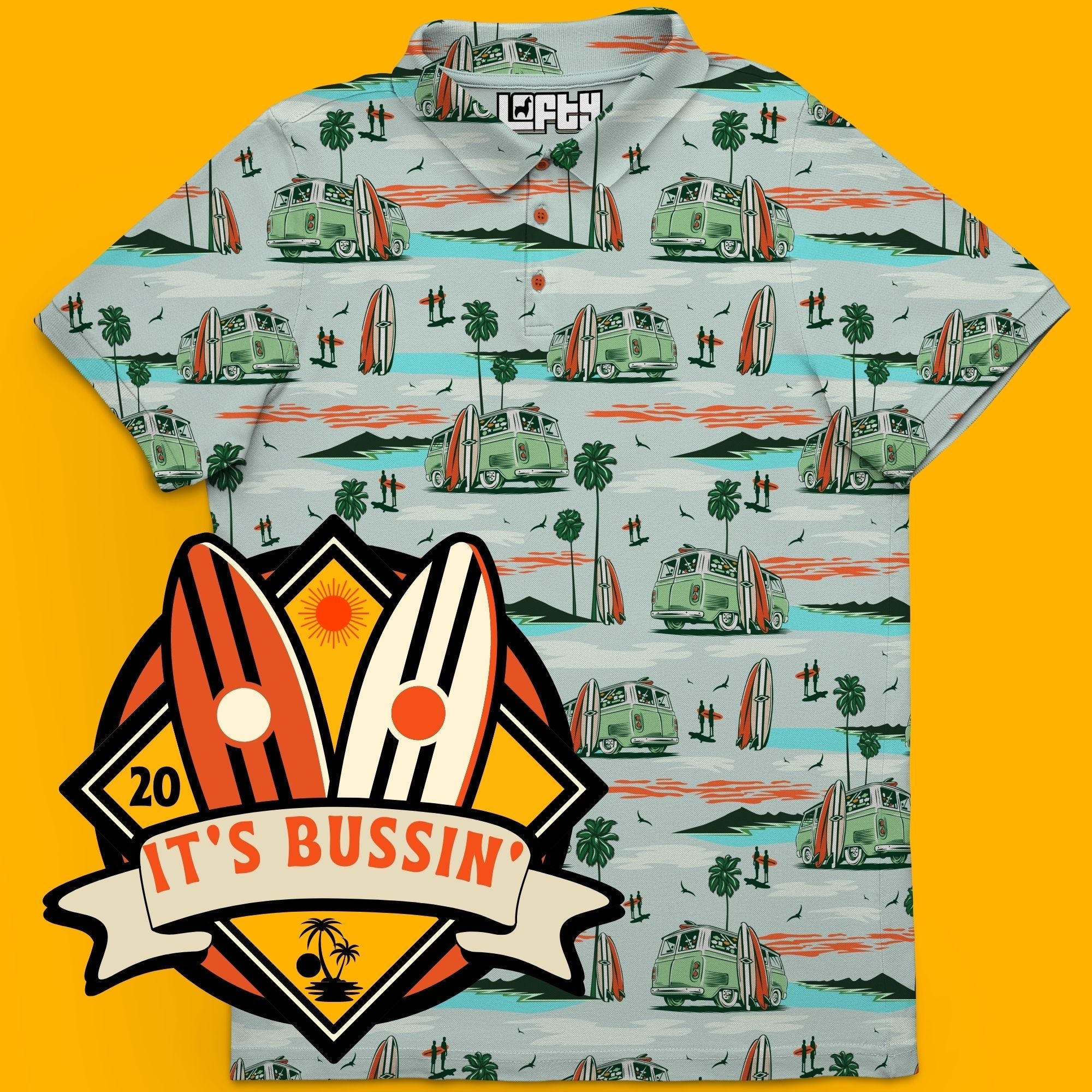 It's Bussin' | Cool Coastal Beach Golf Polo for Men (ATHLETIC FIT)