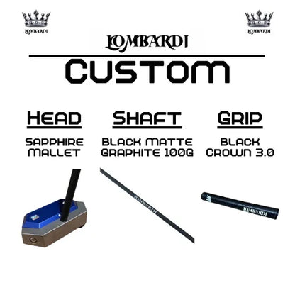 Lombardi Golf Custom Blue Sapphire Mallet Golf Putter - GOLF LEAGUE