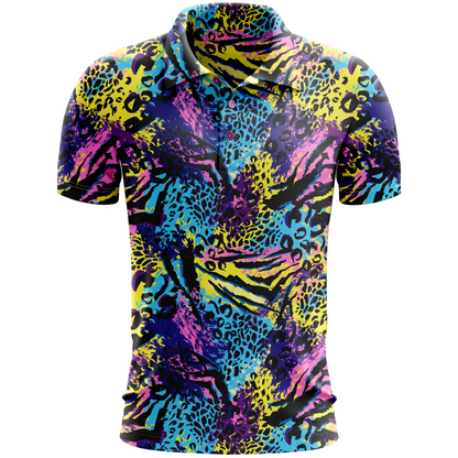 Wild Thing | Bright/Loud 80's Animal Print Style Golf Polo for Men