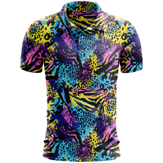 Wild Thing | Bright/Loud 80's Animal Print Style Golf Polo for Men