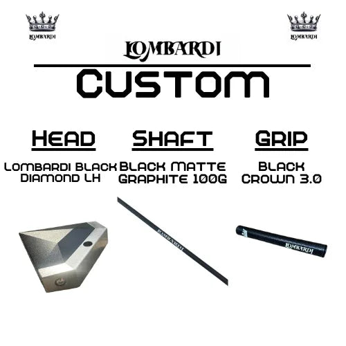 Lombardi Golf Custom Black Diamond Left-Hand Mallet Golf Putter - GOLF LEAGUE