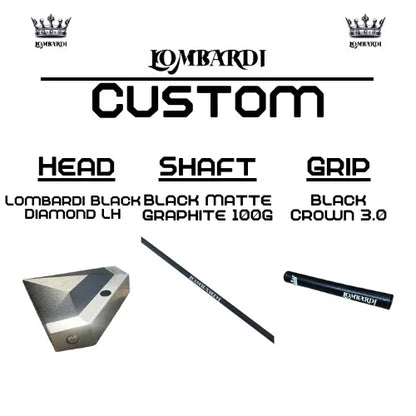 Lombardi Golf Custom Black Diamond Left-Hand Mallet Golf Putter - GOLF LEAGUE