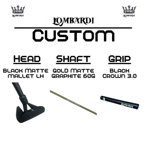 Lombardi Golf Custom Black Matte Left Hand Mallet Golf Putter - GOLF LEAGUE