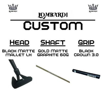 Lombardi Golf Custom Black Matte Left Hand Mallet Golf Putter - GOLF LEAGUE