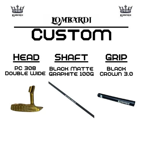 Lombardi Golf Custom Gold PC-308 Double Wide Blade-Golf Putter - GOLF LEAGUE