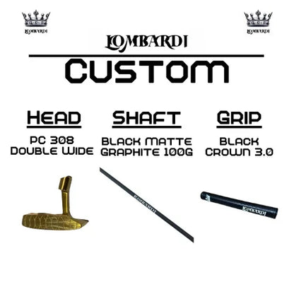 Lombardi Golf Custom Gold PC-308 Double Wide Blade-Golf Putter - GOLF LEAGUE