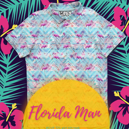 Florida Man | Floral/Flamingo Golf Polo for Men