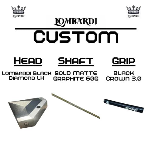 Lombardi Golf Custom Black Diamond Left-Hand Mallet Golf Putter - GOLF LEAGUE