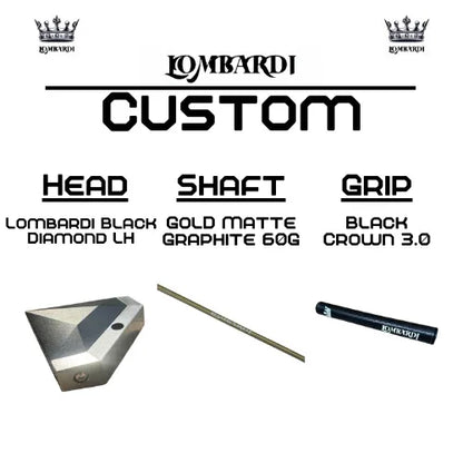 Lombardi Golf Custom Black Diamond Left-Hand Mallet Golf Putter - GOLF LEAGUE