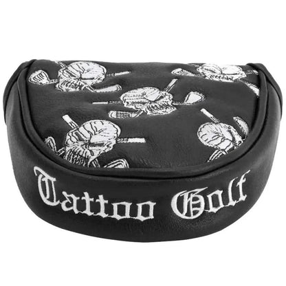 Dancing Skulls Putter Cover - Two Ball / Mallet Style (Black/White)