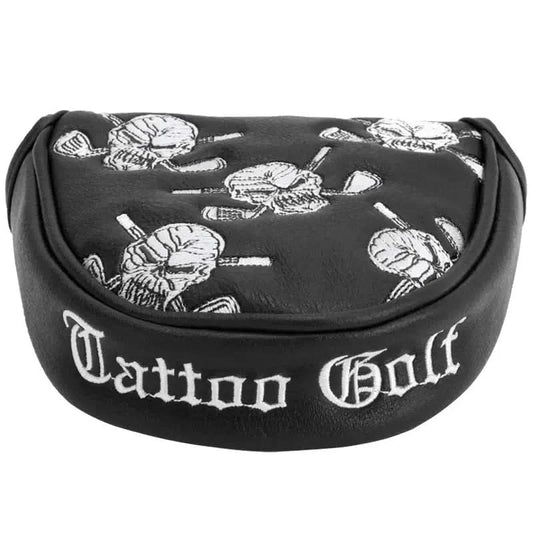 Dancing Skulls Putter Cover - Two Ball / Mallet Style (Black/White)