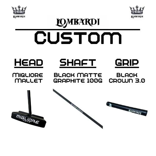 Lombardi Golf Custom Black Migliore Mallet Golf Putter - GOLF LEAGUE