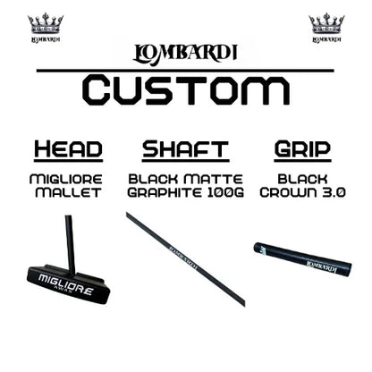 Lombardi Golf Custom Black Migliore Mallet Golf Putter - GOLF LEAGUE