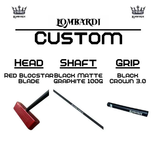 Lombardi Golf Custom Red Blocstar Blade Golf Putter - GOLF LEAGUE