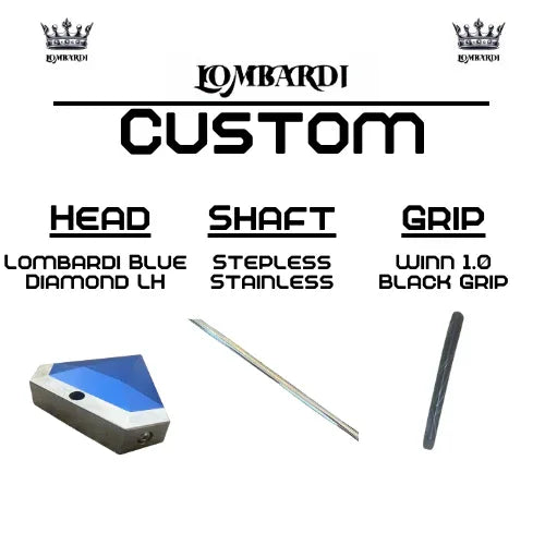 Lombardi Golf Custom Blue Diamond Left Hand Mallet Golf Putter - GOLF LEAGUE