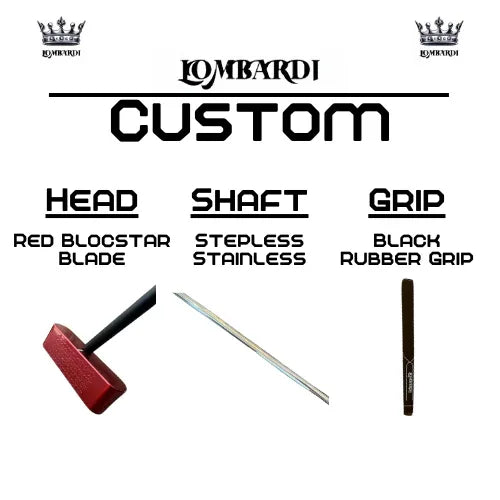 Lombardi Golf Custom Red Blocstar Blade Golf Putter - GOLF LEAGUE